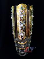 Lọ hoa pha lê bohemia mạ vàng BMV011